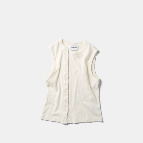 Core / Core Sleeveless Button Tank - Natural
