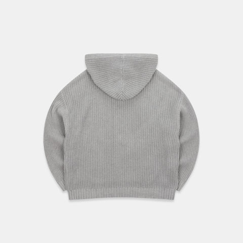 Fall / Core Zip-Up Knitted Hoodie - Neutral Heather