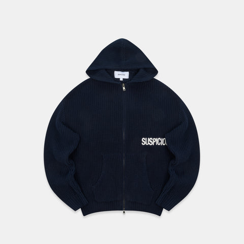 Fall / Core Zip-Up Knitted Hoodie - Nightfall
