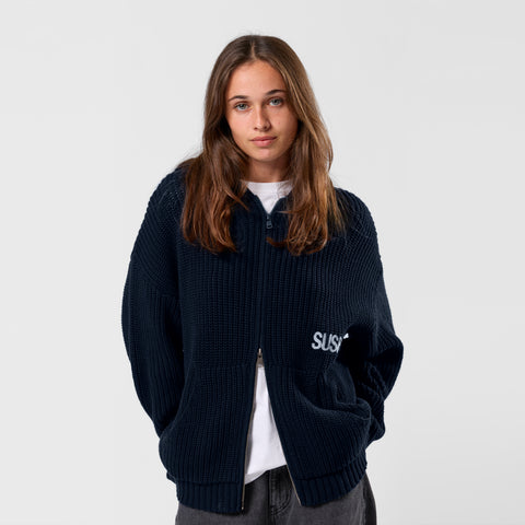 Fall / Core Zip-Up Knitted Hoodie - Nightfall