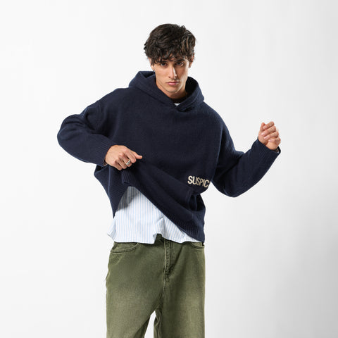 Winter1 / Core Knitted Hoodie - Navy