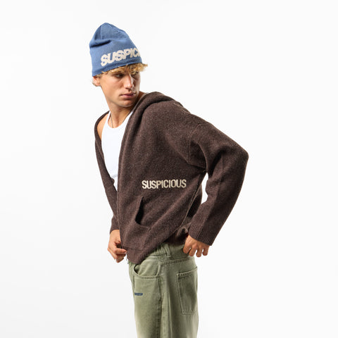 Winter1 / Core Knitted Zipped Hoodie - Espresso