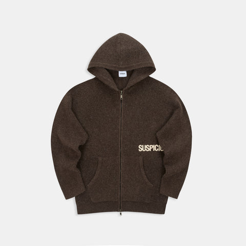 Winter1 / Core Knitted Zipped Hoodie - Espresso