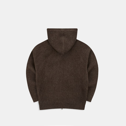 Winter1 / Core Knitted Zipped Hoodie - Espresso