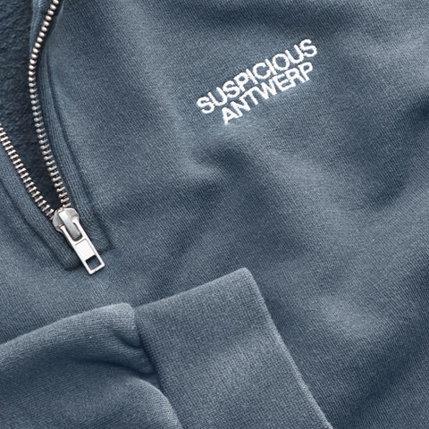 The Essentials Half-Zip Crewneck - Stonewash Navy