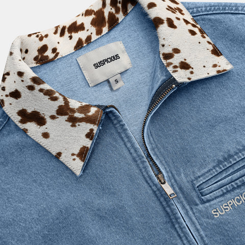 Bella Denim Zip-Up Jacket - Mediterranean Blue