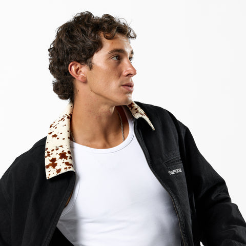 Daisy Denim Zip-Up Jacket - Black