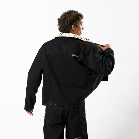 Daisy Denim Zip-Up Jacket - Black