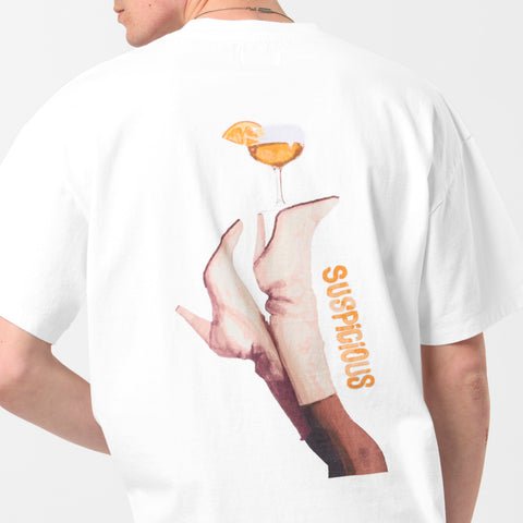 Bestsellers Variants / Dirty Heels Tee - White & Orange