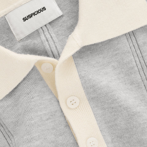 Football / Knitted Football Polo - Neutral Heather