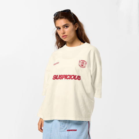 Bestsellers Variants / Emblem Tee - Natural & Ruby Red