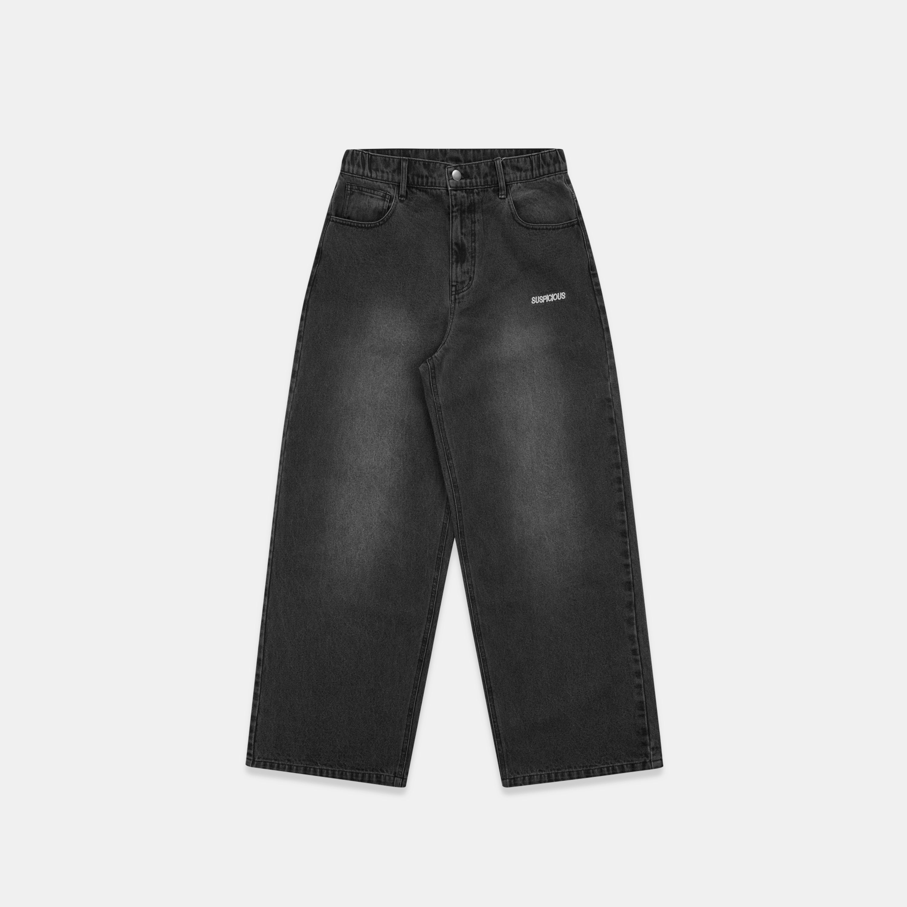 Essentials Baggy Jeans - Black – Suspicious Antwerp