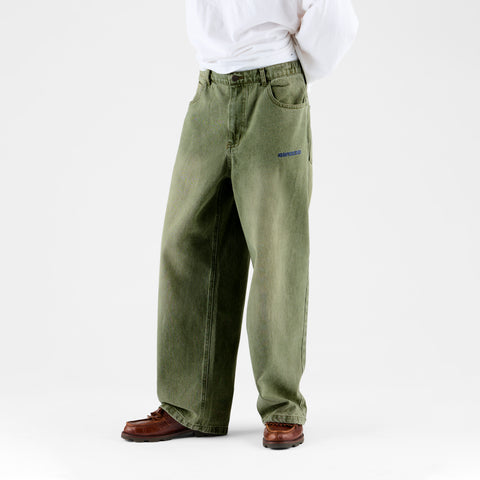 Softground / Essentials Baggy Jeans - Washed Matcha