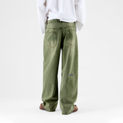Softground / Essentials Baggy Jeans - Washed Matcha