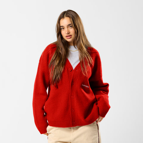 Polkaline / Essentials Knitted Cardigan - Red
