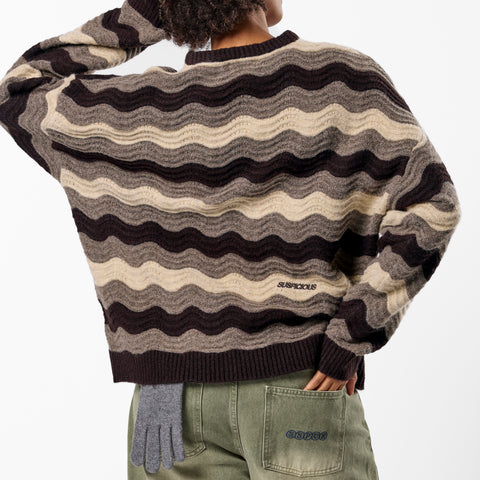 Winter4 / Essentials Knitted Wavy Sweat - Brown