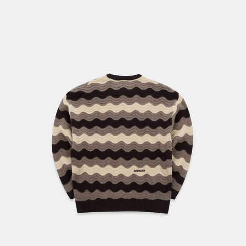 Winter4 / Essentials Knitted Wavy Sweat - Brown