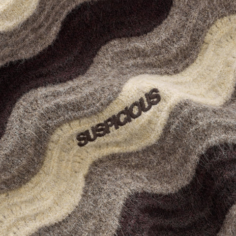 Winter4 / Essentials Knitted Wavy Sweat - Brown