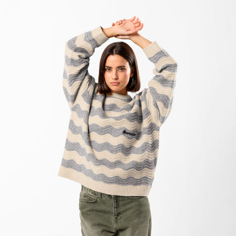 Winter3 / Essentials Knitted Wavy Sweat - Dune