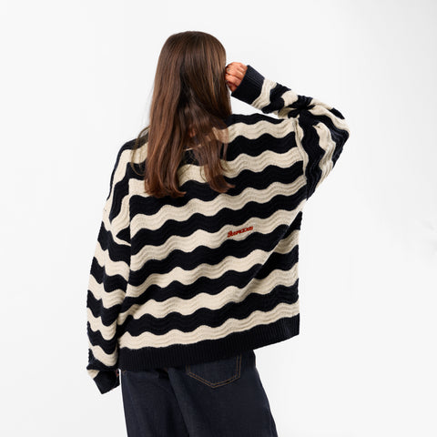 Winter3 / Essentials Knitted Wavy Sweat - Nightfall