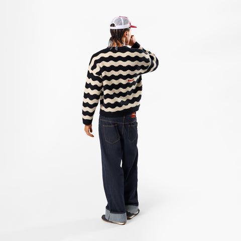 Winter3 / Essentials Knitted Wavy Sweat - Nightfall