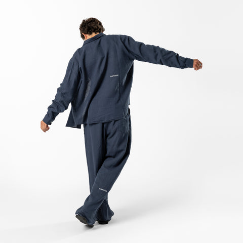 C&L / Essentials Linen Longsleeve Shirt - Coastal Blue