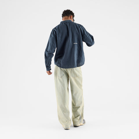 PL / Essentials Linen Longsleeve Shirt - Coastal Blue