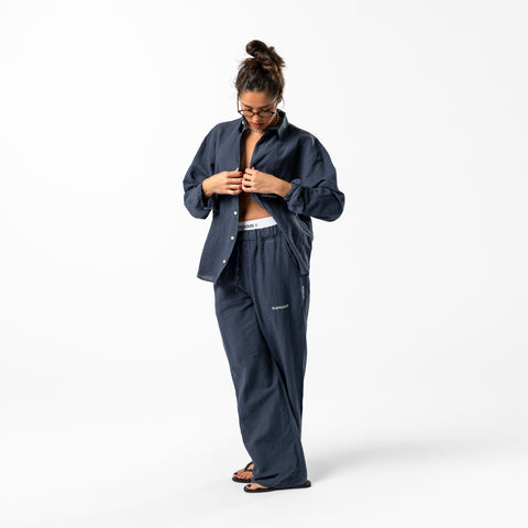 C&L / Essentials Linen Longsleeve Shirt - Coastal Blue