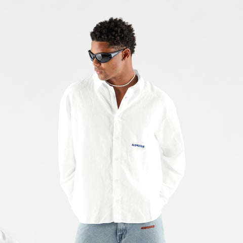 PL / Essentials Linen Longsleeve Shirt - White