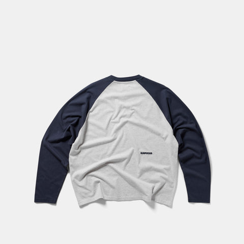 End Of Summer / Essentials Raglan Longsleeve - Heather Grey & Nightfall