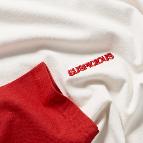 End Of Summer / Essentials Raglan Longsleeve - Off-White & Red