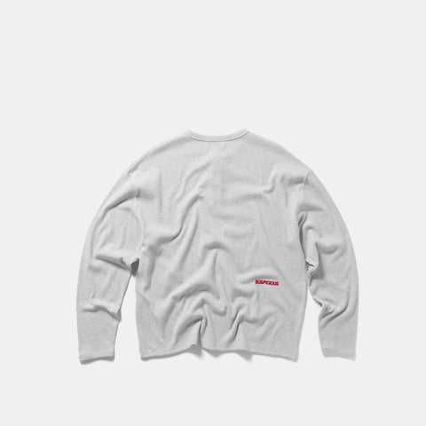 End Of Summer / Essentials Ribbed Henley Longsleeve - Heather Grey