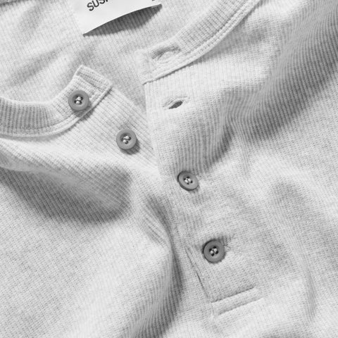 End Of Summer / Essentials Ribbed Henley Longsleeve - Heather Grey