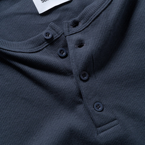 End Of Summer / Essentials Ribbed Henley Longsleeve - Nightfall