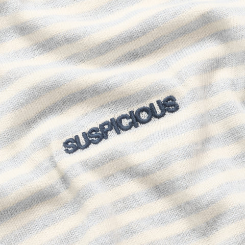 Summer Breeze / Essentials Striped Knitted Tee - Heather Grey