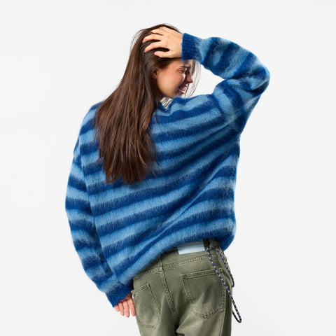 Winter4 / Essentials Striped Mohair Knit - Celestial Blue