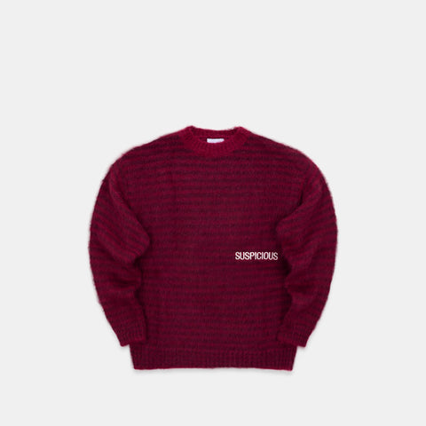 Winter4 / Essentials Striped Mohair Knit - Red