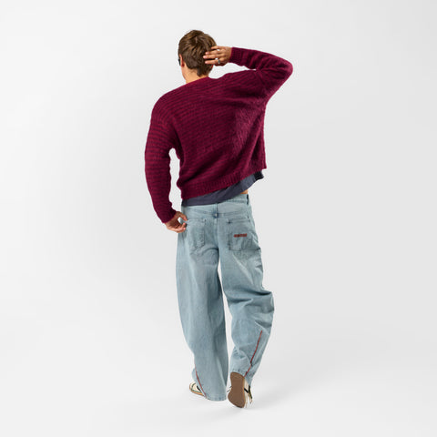 Winter4 / Essentials Striped Mohair Knit - Red