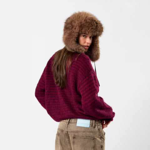 Winter4 / Essentials Striped Mohair Knit - Red
