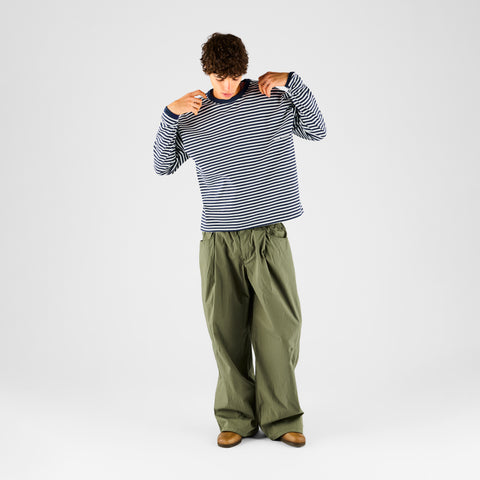 End Of Summer / Essentials Striped Ringer Longsleeve - Off-White & Nightfall