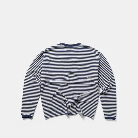 End Of Summer / Essentials Striped Ringer Longsleeve - Off-White & Nightfall