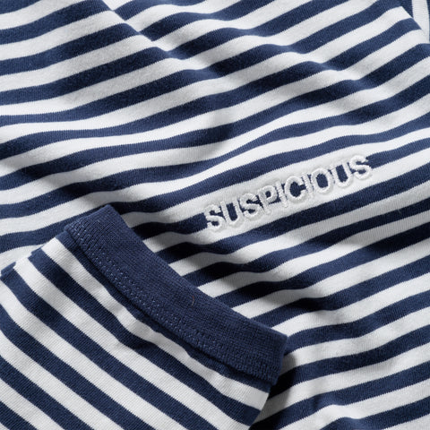 End Of Summer / Essentials Striped Ringer Longsleeve - Off-White & Nightfall