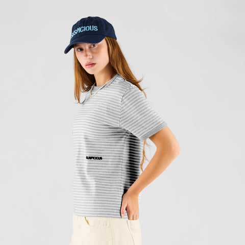 Summer Breeze / Essentials Striped Ringer Tee - Heather Grey