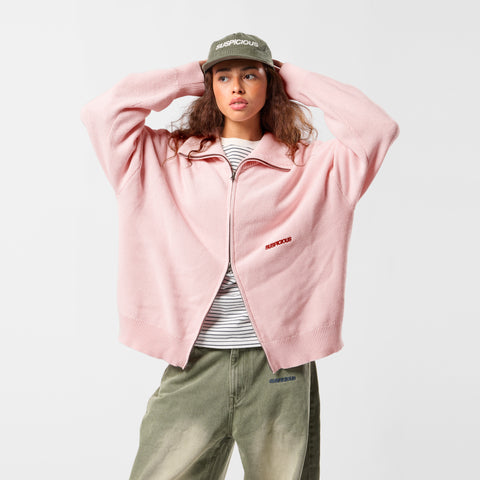 Winter2 / Essentials Tight Knitted Zip-Up - Icy Orchid