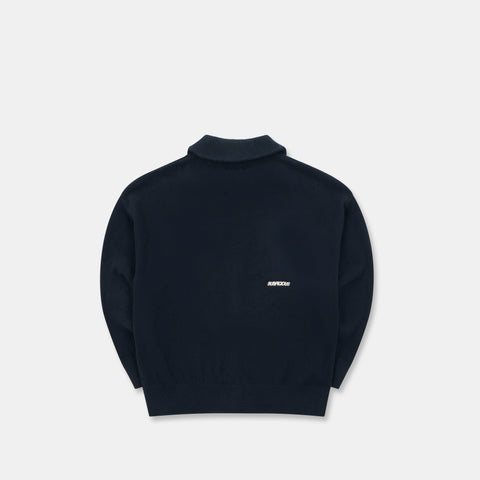 Winter2 / Essentials Tight Knitted Zip-Up - Navy