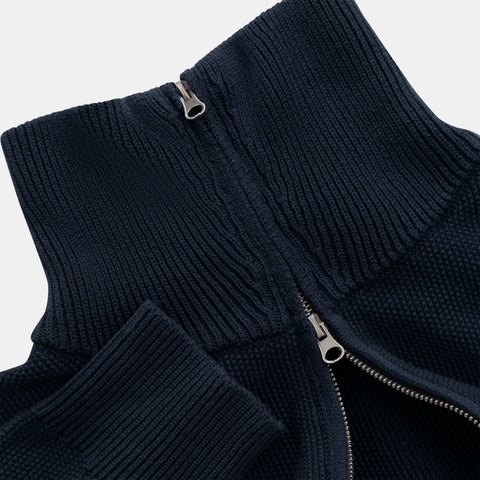 Winter2 / Essentials Tight Knitted Zip-Up - Navy