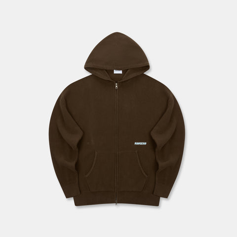 Winter2 / Essentials Tight Knitted Zipped Hoodie - Espresso