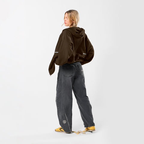 Winter2 / Essentials Tight Knitted Zipped Hoodie - Espresso