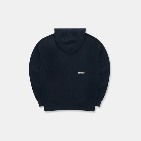 Winter2 / Essentials Tight Knitted Zipped Hoodie - Navy