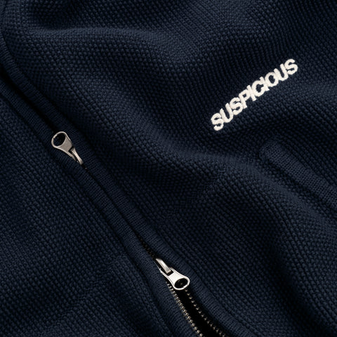 Winter2 / Essentials Tight Knitted Zipped Hoodie - Navy